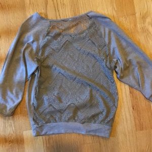 Brown sweater with lace back